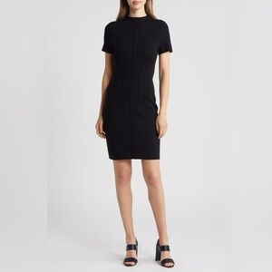 Eliza J Pintuck Fitted Sheath Dress Elegant Black XS Corset
